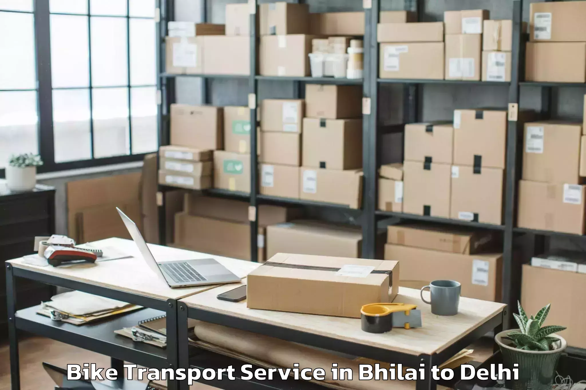 Book Bhilai to Defence Colony Bike Transport Online